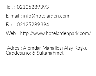 Hotel Arden Park iletiim bilgileri